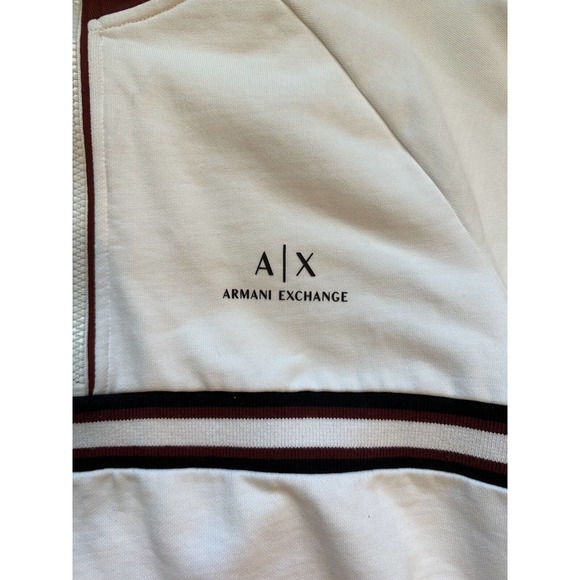 Armani Exchange Womens Size S Quarter Zip High Neck Sweatershirt Designer White - Picture 2 of 11